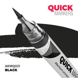 Quick Markers black marker pen with a white background