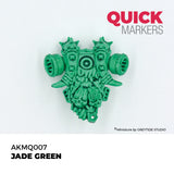 Green decorative object with 'Quick Markers' branding on a white background