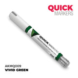 Quick Markers marker pen with green cap on a white background