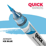 Blue marker with 'Quick Markers' branding on a white background