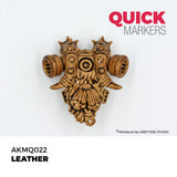 Decorative leather mask with 'Quick Markers' branding on a white background