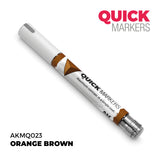 Quick Markers marker pen with orange brown cap on a white background