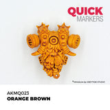 Decorative object in orange brown on a white background with 'Quick Markers' branding.