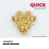 Decorative gas mask miniature in bone brown color on a white background with 'Quick Markers' branding.