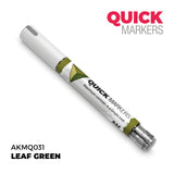 Quick Markers marker pen with leaf green cap on a white background