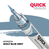 Quick Markers wolf blue grey marker with a blue color swatch on a white background