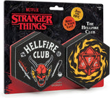 Packaging of 'Stranger Things' Hellfire Club kitchen sponges with branding and graphics.
