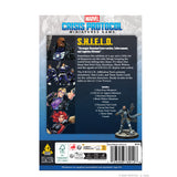 Marvel Crisis Protocol S.H.I.E.L.D. miniatures game packaging with character illustrations and text.