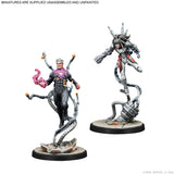 Two miniature superhero figures on white background with Marvel branding.