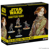 Star Wars Shatterpoint Rogue One Squad Pack toy box with figures and character illustration.