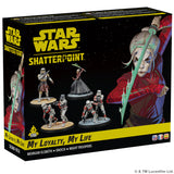 Star Wars Shatterpoint toy box with figures and characters on a black background