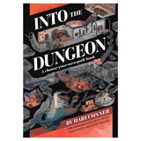 Book cover of 'Into the Dungeon' with illustrations of dungeon rooms and text.
