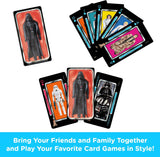 Card game packaging featuring action figures of Darth Vader and other characters on cards.