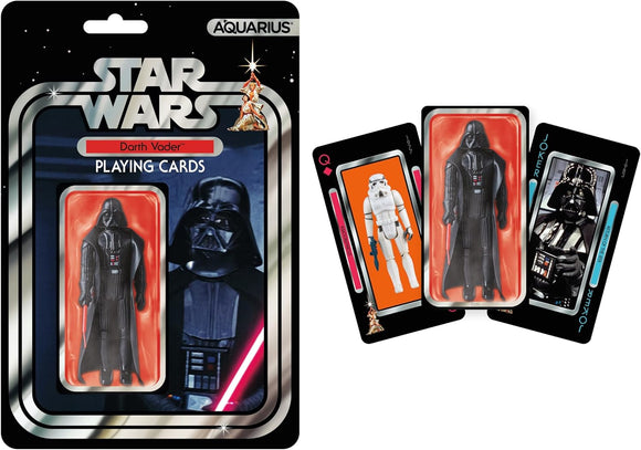 Star Wars Darth Vader playing cards packaging with cards displayed.