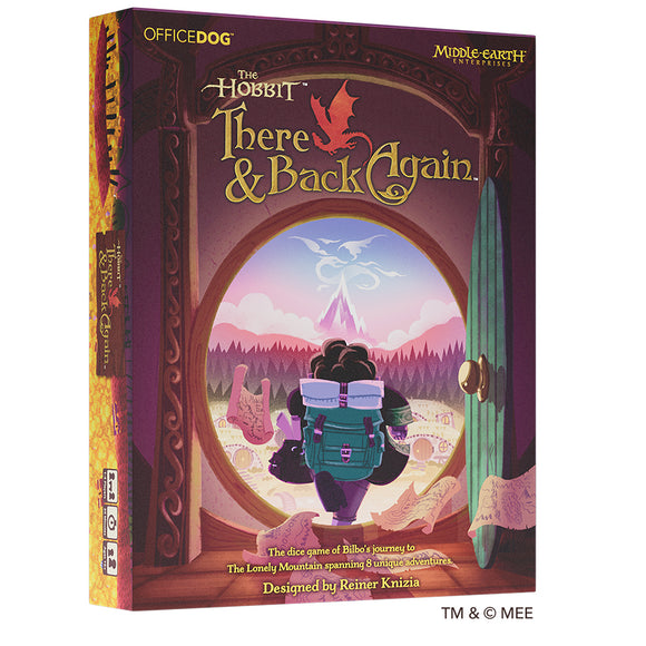 Board game box for 'The Hobbit: There & Back Again' by Office Dog with a fantasy design.