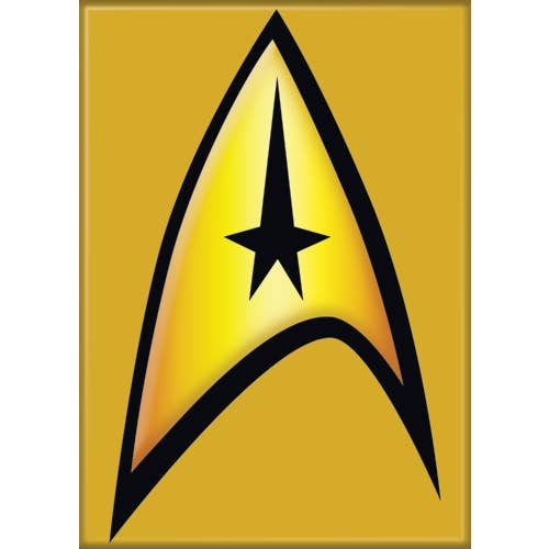 Star Trek logo on a yellow background