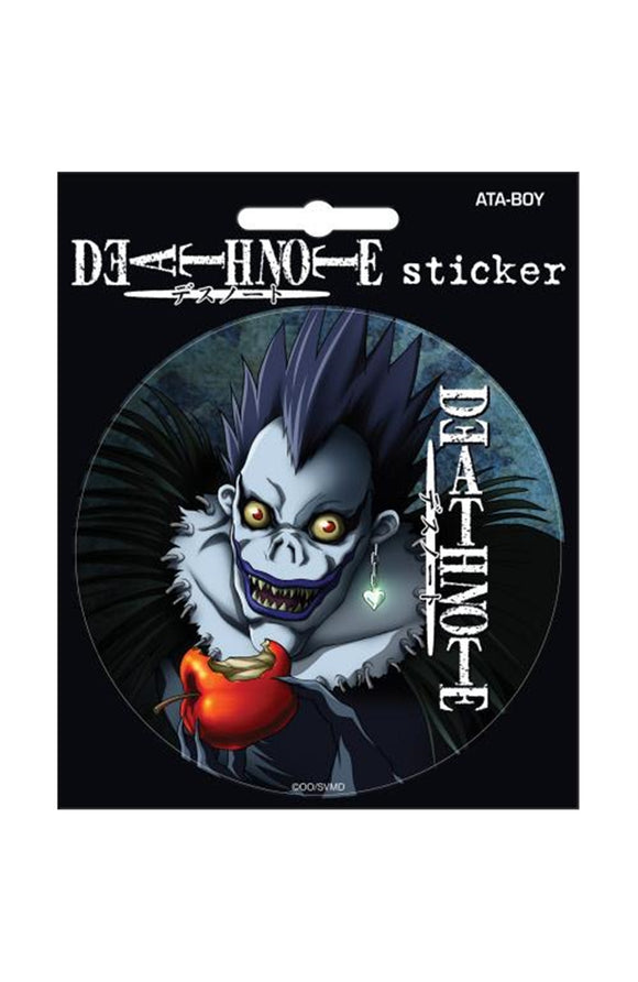 Death Note sticker with character design on a black background