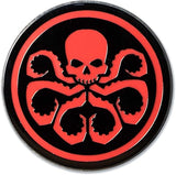 Red skull and octopus logo on a black background