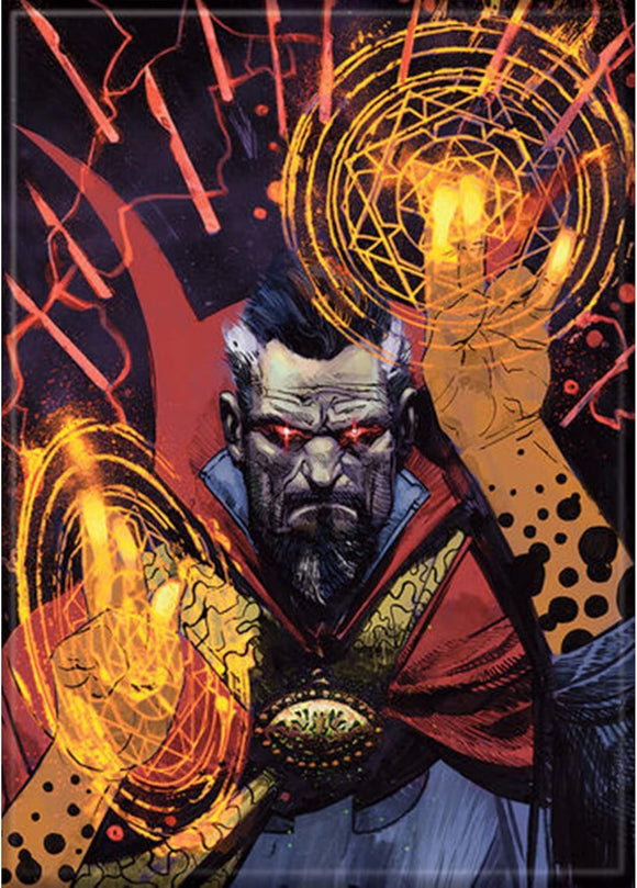 Comic book-style illustration of a character with glowing symbols and a dark background