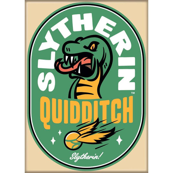Slytherin Quidditch logo with a green background