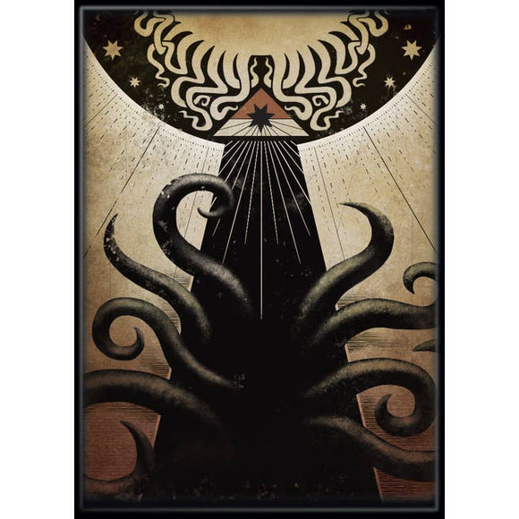 Artistic depiction of a figure with tentacles against a textured background
