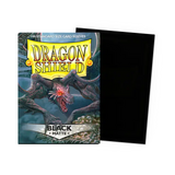 Dragon Shield black matte card sleeves with packaging on a white background