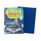 Dragon Shield blue card sleeves with packaging on a white background