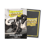 Dragon Shield card protectors with a non-glare label on a white background