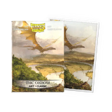 Dragon Shield card sleeves with a dragon design on a scenic landscape