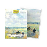 Card sleeves with 'Poppy Field' artwork and 'Dragon Shield' branding on a white background