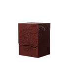 Red deck box with dragon design on a white background