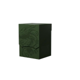 Green deck box with embossed design on a white background