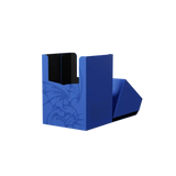 Blue and black geometric object on a white background