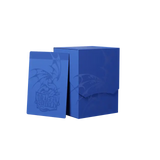 Blue card sleeves with dragon design on a white background