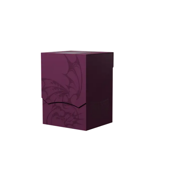 Purple deck box with floral design on a white background