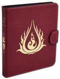 Red book with a gold emblem on a white background