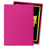 Pink card sleeves with a logo on a white background