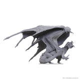 Gray dragon figurine on a white background
