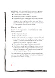 A printed page with black text instructions about making a Demon Deck and answering questions in a journal, shown on a white page with a black hand-drawn frame illustration on the left.