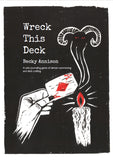 Book cover of 'Wreck This Deck' by Becky Annison with a hand holding a card and a candle illustration.