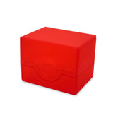 Red cube-shaped object with a brand logo on a white background