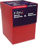 Red and purple packaging of Elite2 Deck Guards & Inner Sleeves on a white background