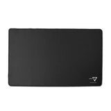 Black mouse pad with a brand logo on a white background