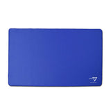 Blue mouse pad with a brand logo on a white background
