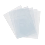 Three clear plastic sheets on a white background