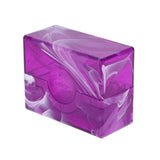 Purple sunglasses with a transparent design on a white background