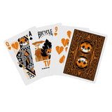 Playing cards with unique designs on a white background