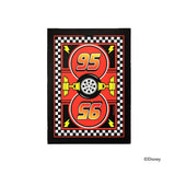 Decorative banner with racing theme numbers 95 and 56 on a checkered border, Disney logo visible.