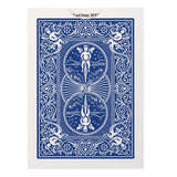 A classic Bicycle deck box or backing card featuring the iconic blue and white ornate floral design with cherub motifs, shown against a plain white background.