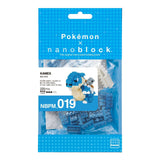Pokémon x nanoblock packaging with blue and white design